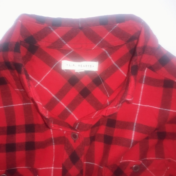 Scotch Plaid Red  Flannel Botton Dawn Shirt M - Picture 5 of 8